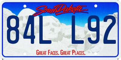 SD license plate 84LL92