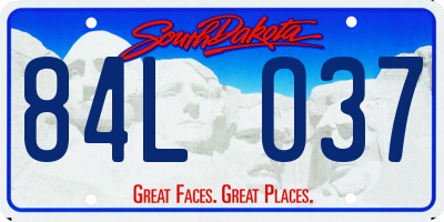 SD license plate 84LO37