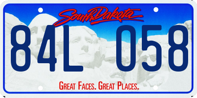 SD license plate 84LO58
