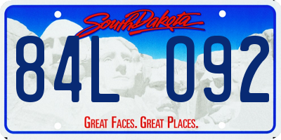 SD license plate 84LO92