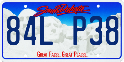 SD license plate 84LP38