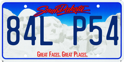 SD license plate 84LP54