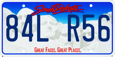 SD license plate 84LR56