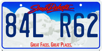 SD license plate 84LR62