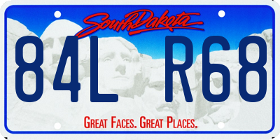 SD license plate 84LR68