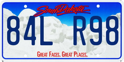 SD license plate 84LR98