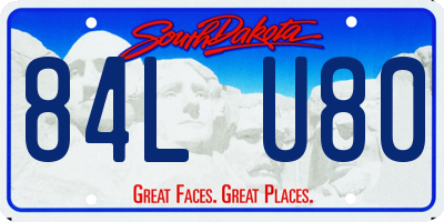 SD license plate 84LU80