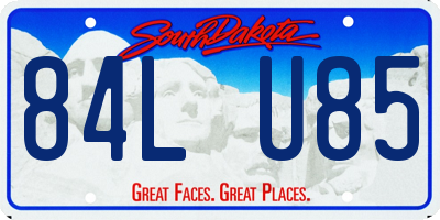 SD license plate 84LU85
