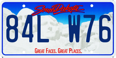 SD license plate 84LW76