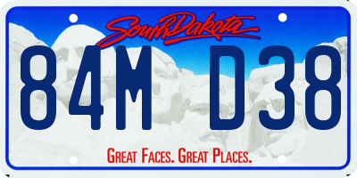 SD license plate 84MD38