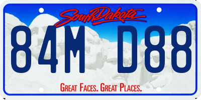 SD license plate 84MD88