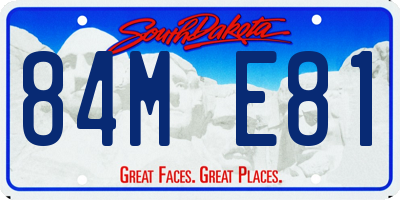 SD license plate 84ME81