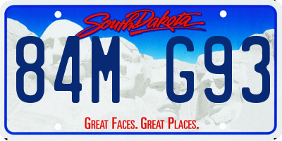SD license plate 84MG93