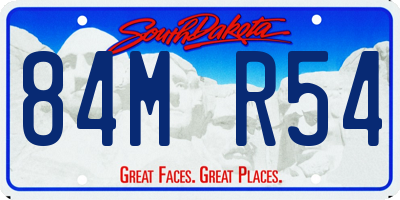 SD license plate 84MR54