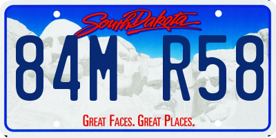SD license plate 84MR58