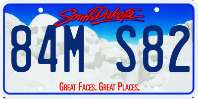 SD license plate 84MS82