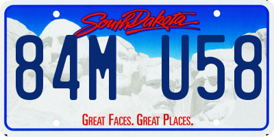 SD license plate 84MU58