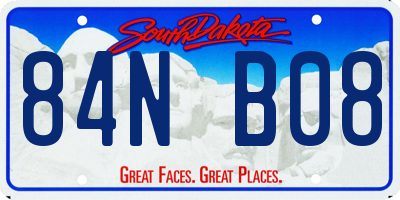 SD license plate 84NB08