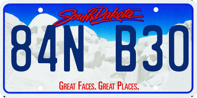 SD license plate 84NB30