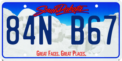 SD license plate 84NB67