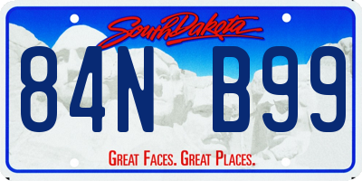 SD license plate 84NB99