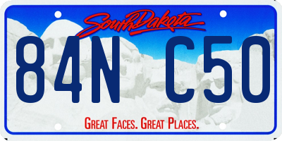 SD license plate 84NC50