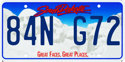 SD license plate 84NG72