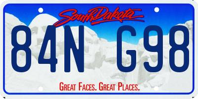 SD license plate 84NG98
