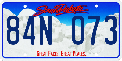 SD license plate 84NO73