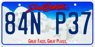SD license plate 84NP37