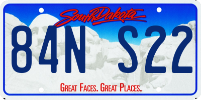 SD license plate 84NS22
