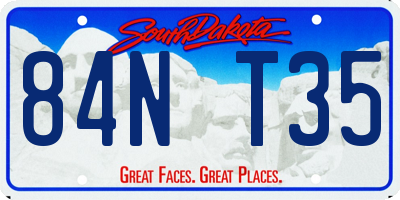 SD license plate 84NT35