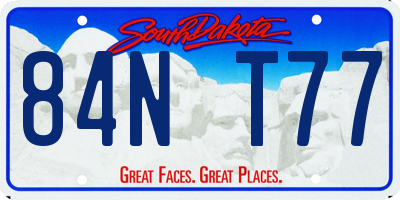 SD license plate 84NT77