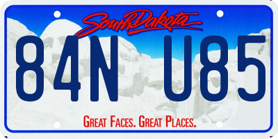 SD license plate 84NU85