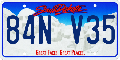 SD license plate 84NV35