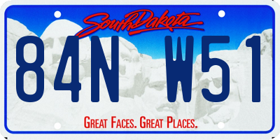 SD license plate 84NW51