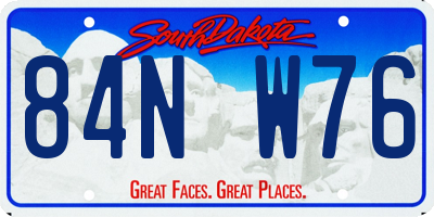 SD license plate 84NW76