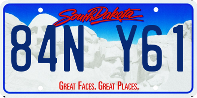 SD license plate 84NY61
