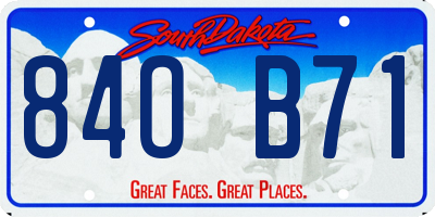 SD license plate 84OB71