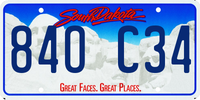 SD license plate 84OC34