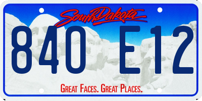 SD license plate 84OE12