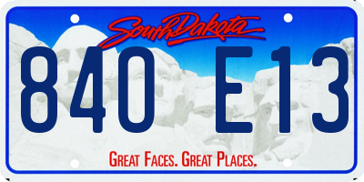 SD license plate 84OE13