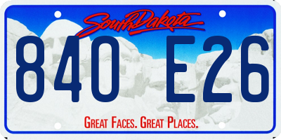 SD license plate 84OE26