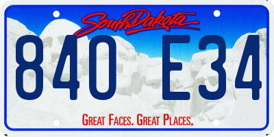 SD license plate 84OE34