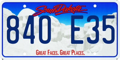SD license plate 84OE35