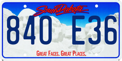 SD license plate 84OE36