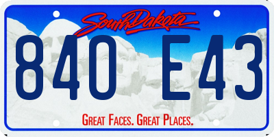 SD license plate 84OE43