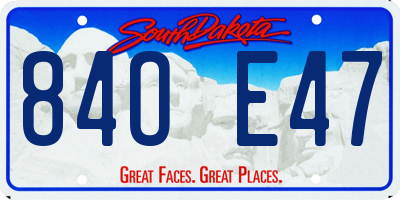 SD license plate 84OE47