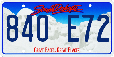 SD license plate 84OE72