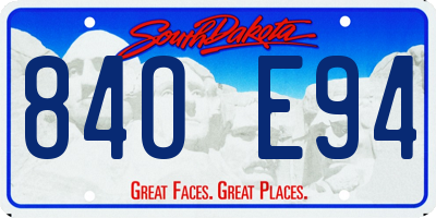 SD license plate 84OE94